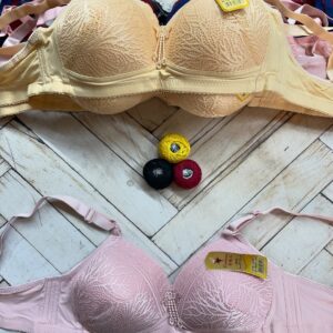 سوتین وارداتی اسفنجی کاسه دانتل بدون فنر کد ۳۳۲۳ (جین ۱۲تایی)