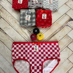 شورت نخ پنبه تم طوسی قرمز مارک لادن(جین ۱۲تایی)