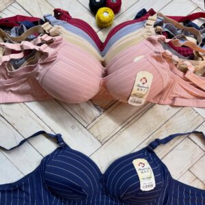 سوتین وارداتی اسفنجی بدون فنر راه راه کد ۲۰۴۱ (جین ۱۲تایی)