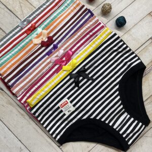 شورت فاق بلند راه راه افقی نخ پنبه اعلا مارک لعیا ( جین ۱۲ تایی )