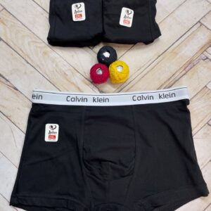 شورت نیم پا تک رنگ مشکی نخ پنبه کش‌کلوین مردانه مارک لادن (جین ۱۲تایی)