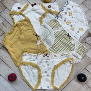 شورت عروسکی نخی وارداتی پو زرد مارک لارج ( جین 12 تایی )