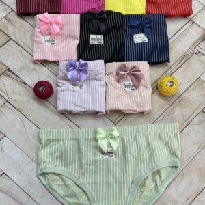 شورت نخ پنبه فاق بلند راه راه مارک تی بی تی ( جین ۱۲ تایی )