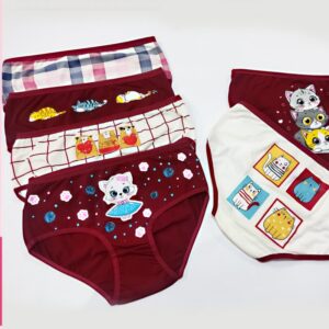 شورت نخ پنبه عروسکی تم زرشکی پیشی مارک سون دی ( جین ۱۲ تایی )