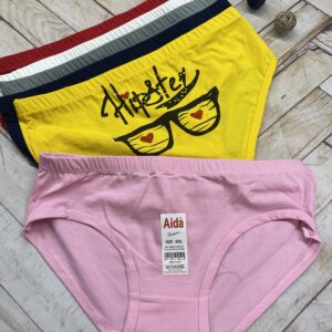 شورت پشت چاپ فاق بلند نخ پنبه مارک معتبر آیدا ( جین ۱۲ تایی )