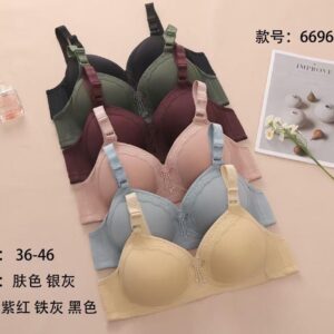 سوتین زنانه اسفنجی بدون فنر وارداتی کد 6696 مارک طلایی ( جین 12 تایی )