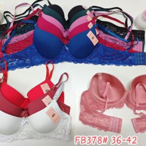 سوتین زنانه اسفنجی فنردار کد 378 مارک صورتی ( جین 12 تایی )