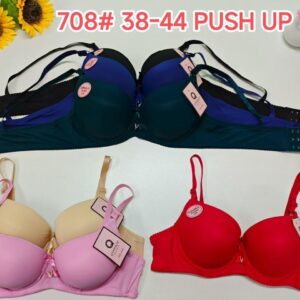 سوتین زنانه اسفنجی فنردار جکدار کد 708 مارک قمبر ( جین 12 تایی )